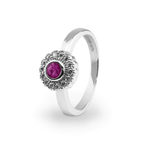 EverWith Ladies Petals Memorial Ashes Ring with Fine Crystals