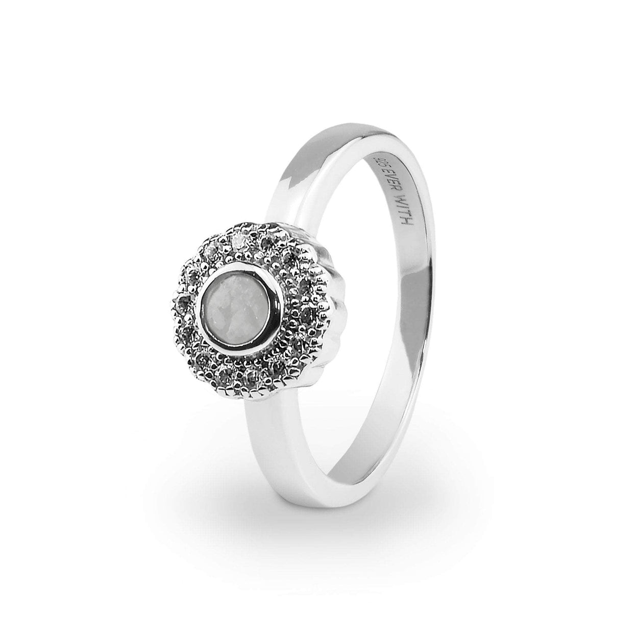 Load image into Gallery viewer, EverWith Ladies Petals Memorial Ashes Ring with Fine Crystals