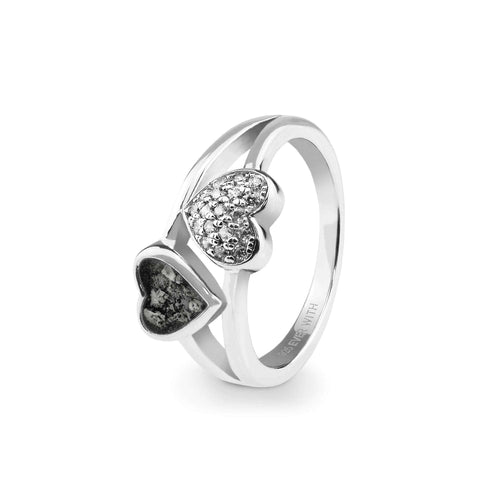 EverWith Ladies Cherish Memorial Ashes Ring with Fine Crystals