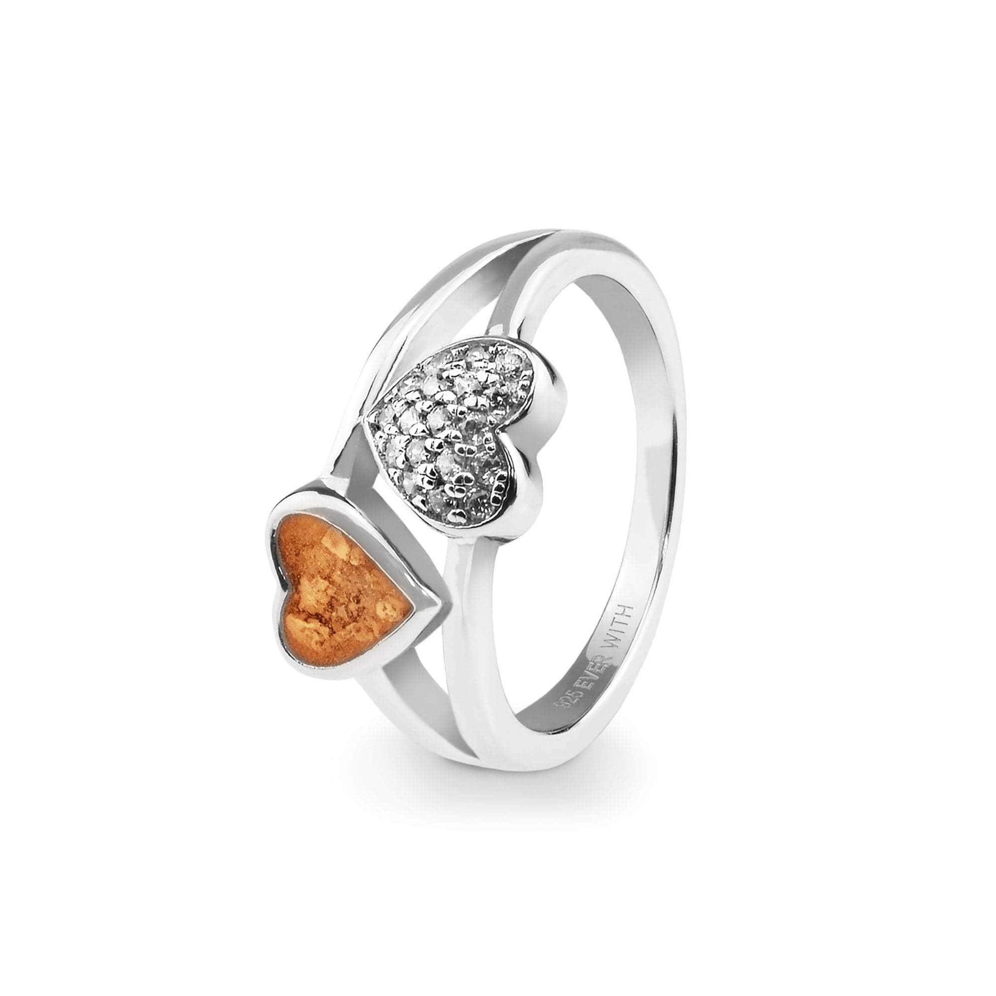 EverWith Ladies Cherish Memorial Ashes Ring with Fine Crystals Orange