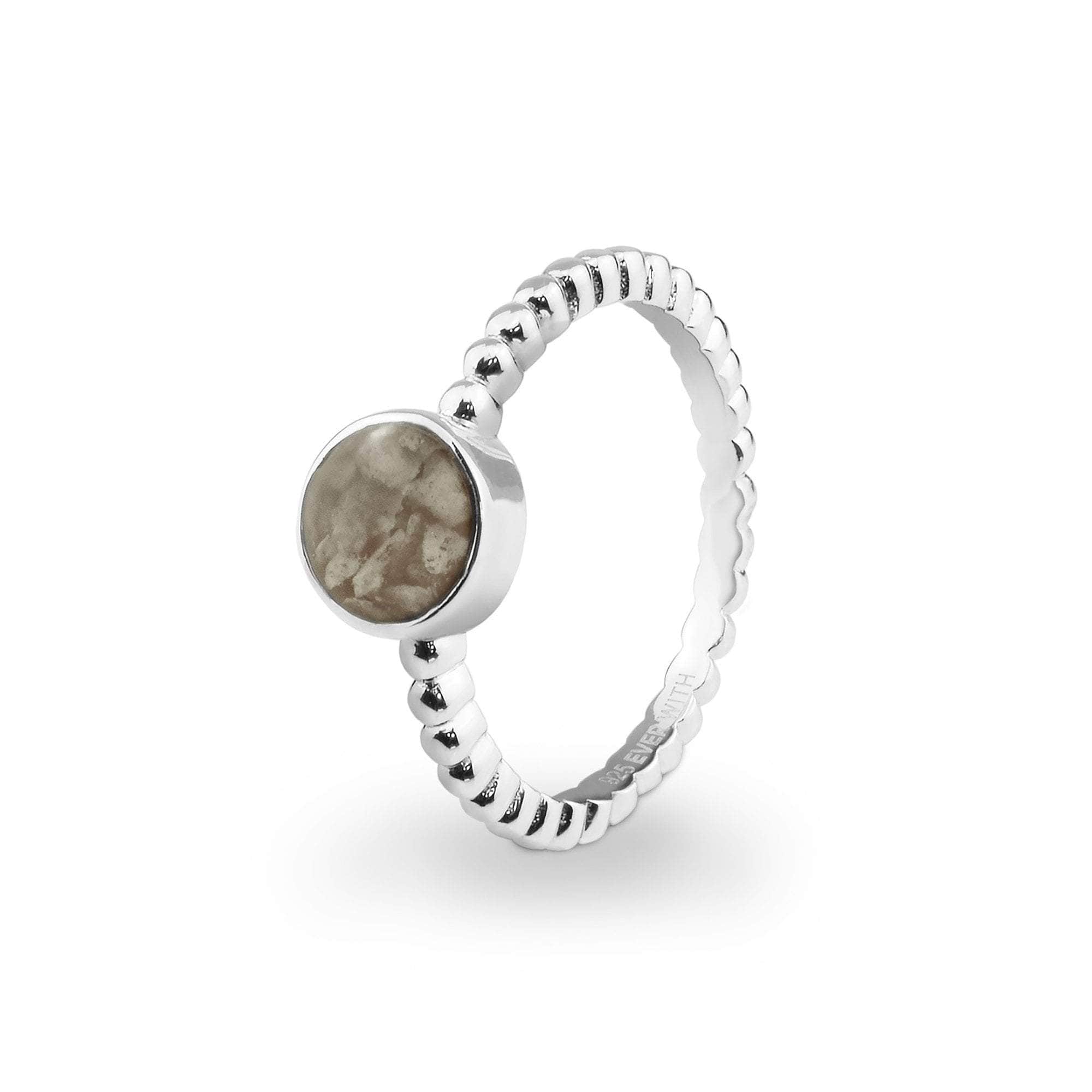 EverWith Ladies Round Bubble Band Memorial Ashes Ring Transparent