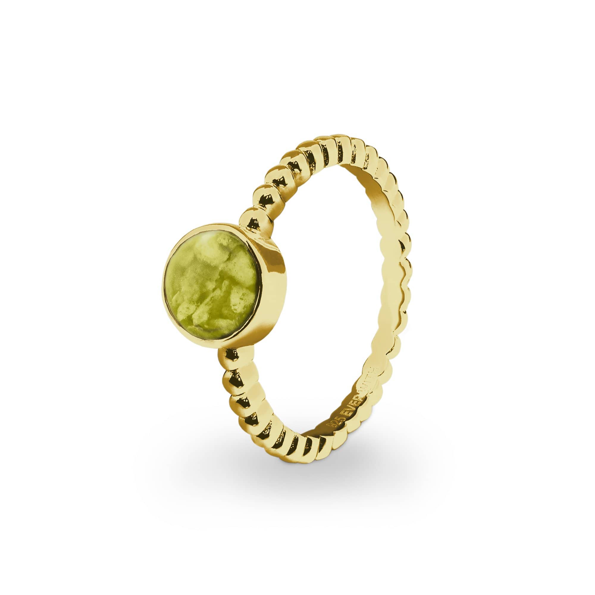 EverWith Ladies Round Bubble Band Memorial Ashes Ring 9k Yellow Gold Yellow