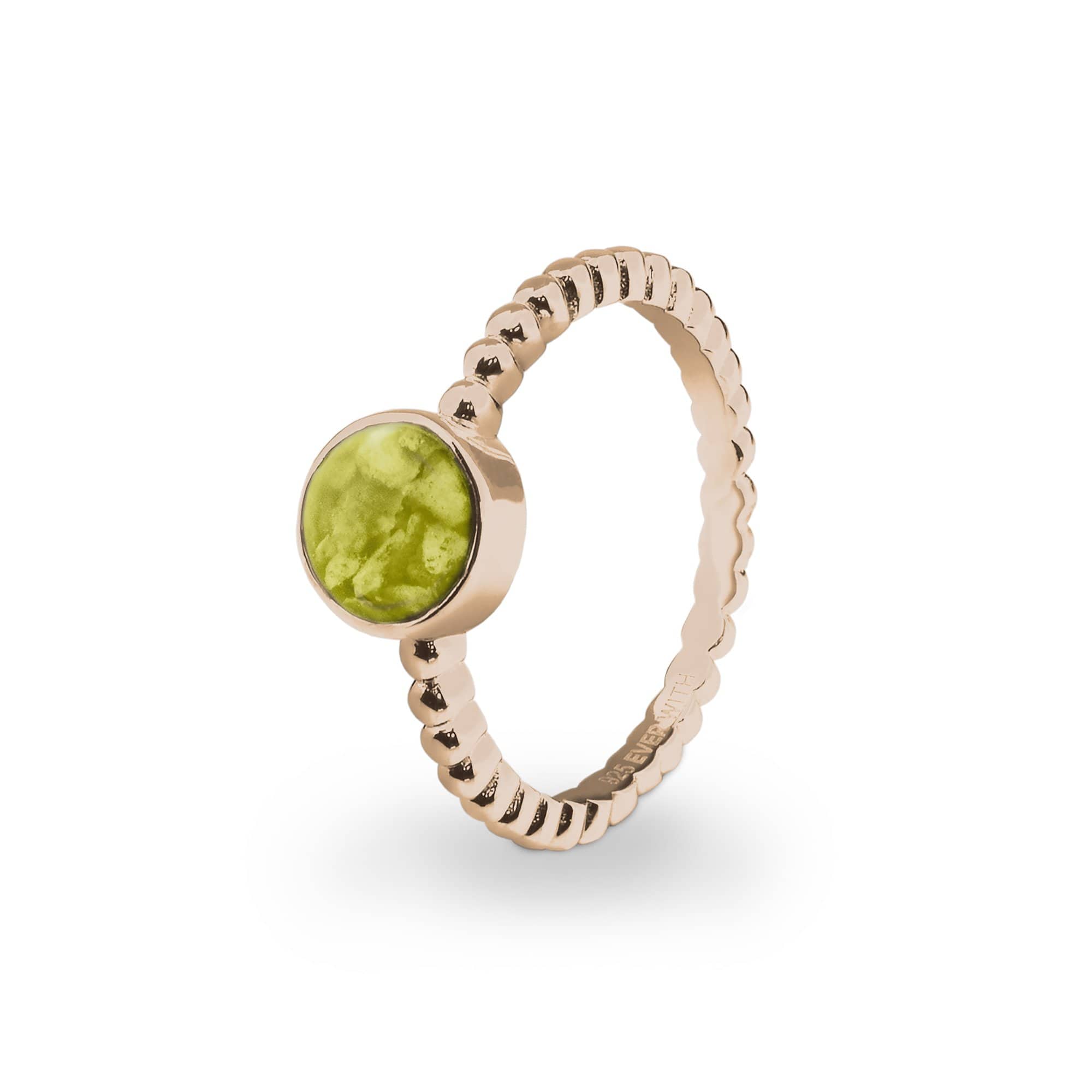 EverWith Ladies Round Bubble Band Memorial Ashes Ring 9k Rose Gold Yellow