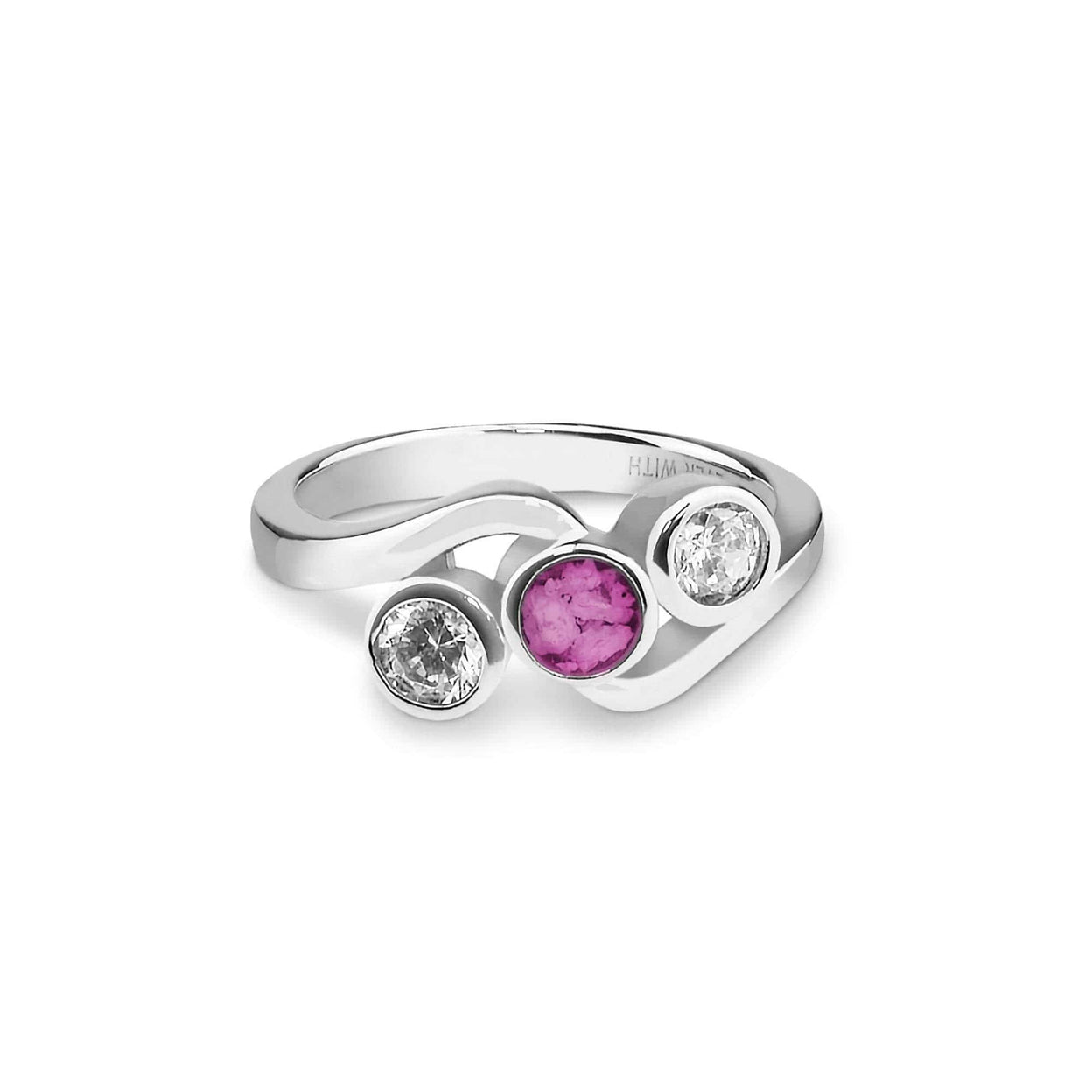 Load image into Gallery viewer, EverWith Ladies Three Of Us Memorial Ashes Ring with Fine Crystals