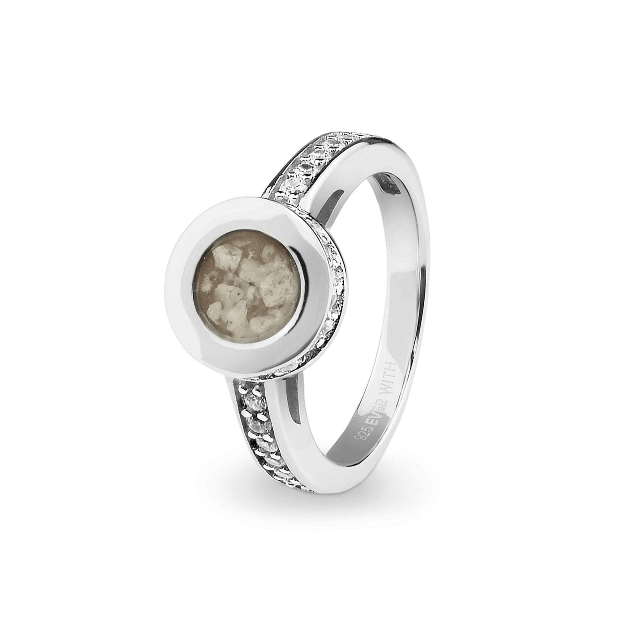 Load image into Gallery viewer, EverWith Ladies Round Halo Memorial Ashes Ring with Fine Crystals