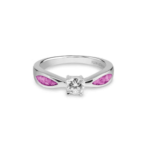 EverWith Ladies Solitaire Memorial Ashes Ring with Fine Crystals