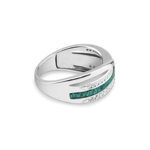 EverWith Ladies Waves Memorial Ashes Ring with Fine Crystals