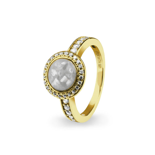 EverWith Ladies Radiance Memorial Ashes Ring with Fine Crystals