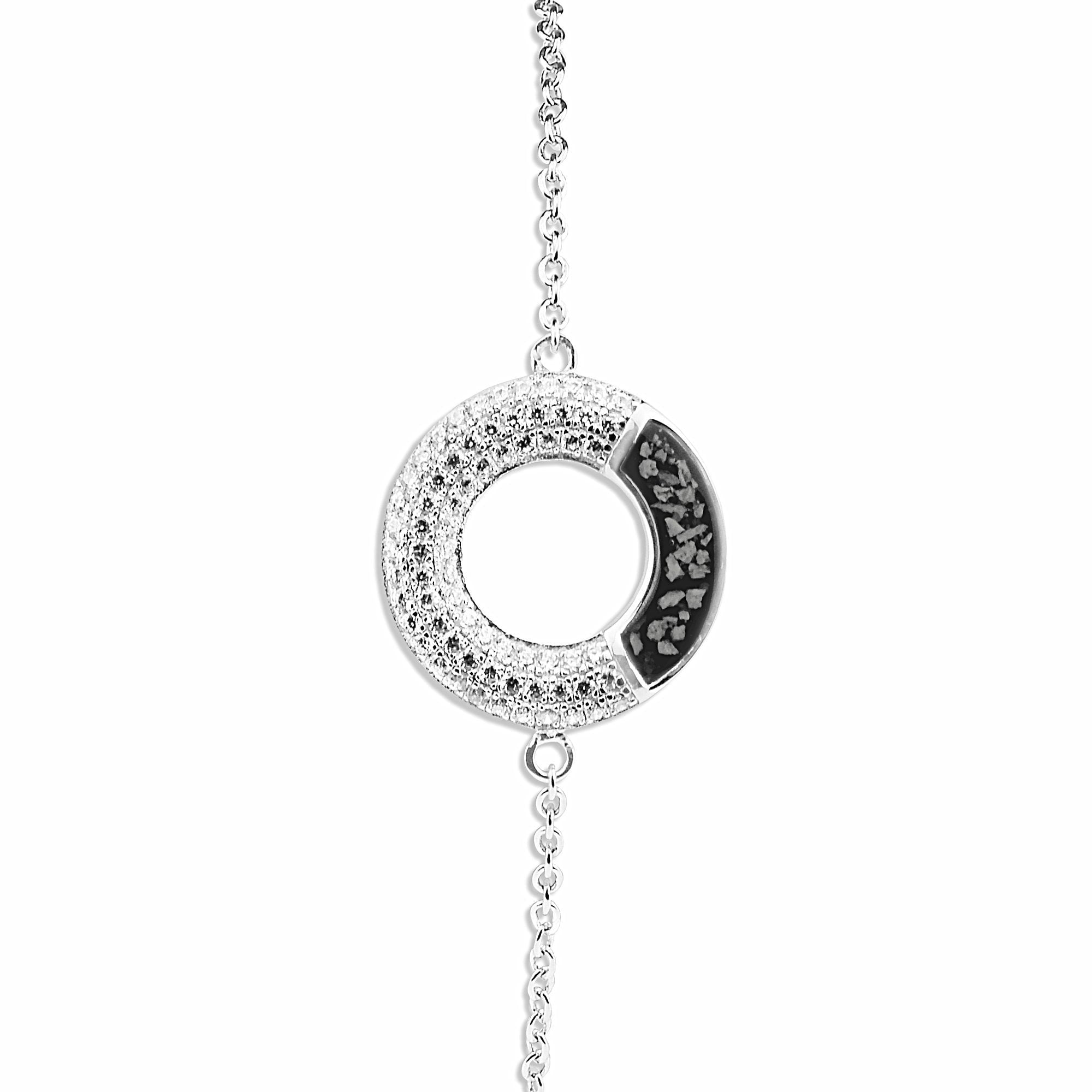 EverWith Ladies Eternal Memorial Ashes Bracelet with Fine Crystals Black