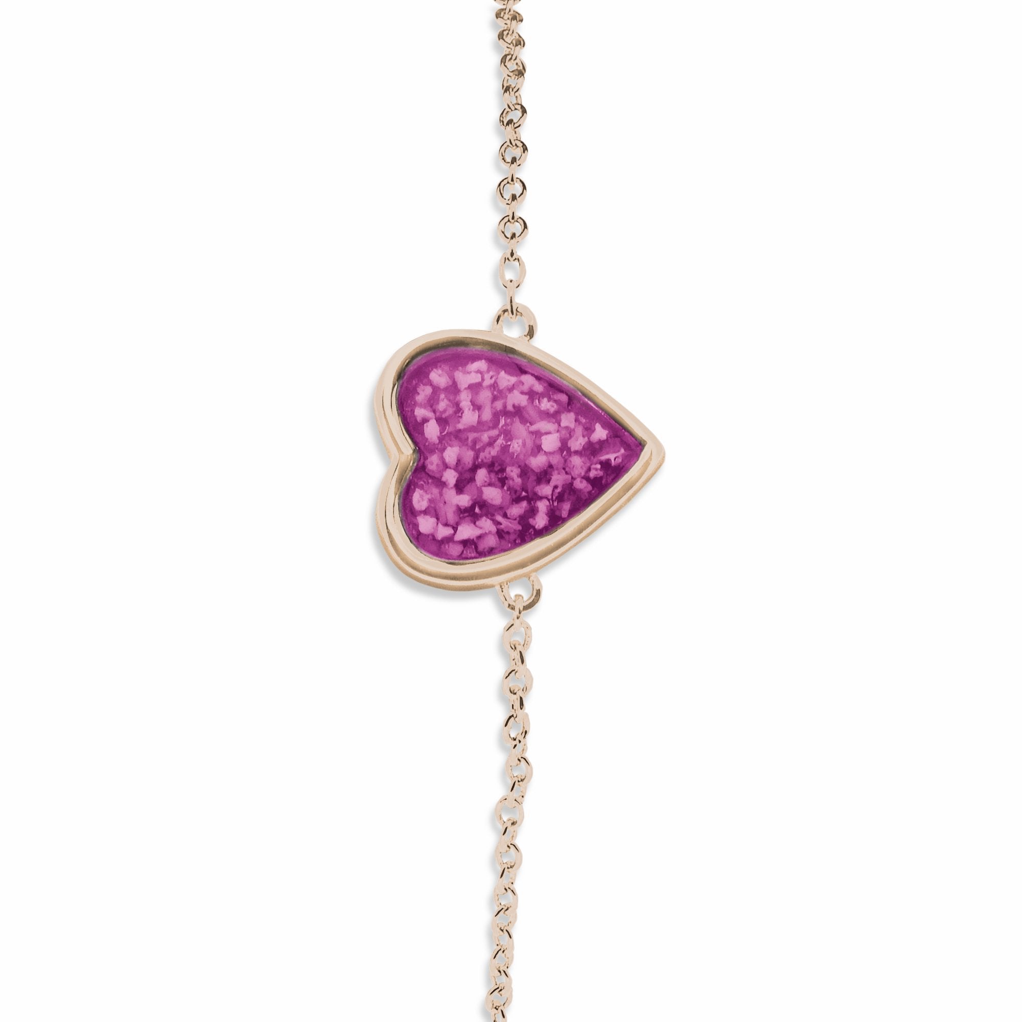 EverWith Ladies Heart Memorial Ashes Bracelet 9k Rose Gold Pink