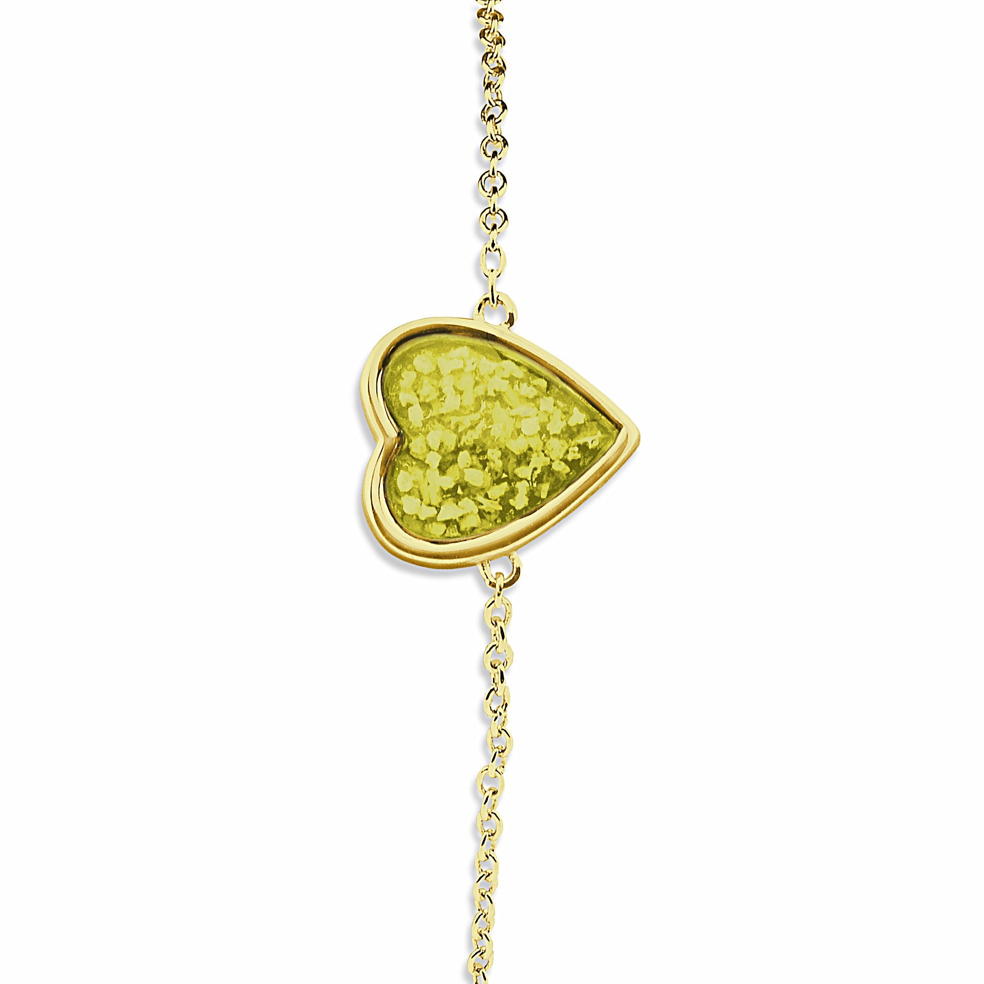 EverWith Ladies Heart Memorial Ashes Bracelet 9k Yellow Gold Yellow