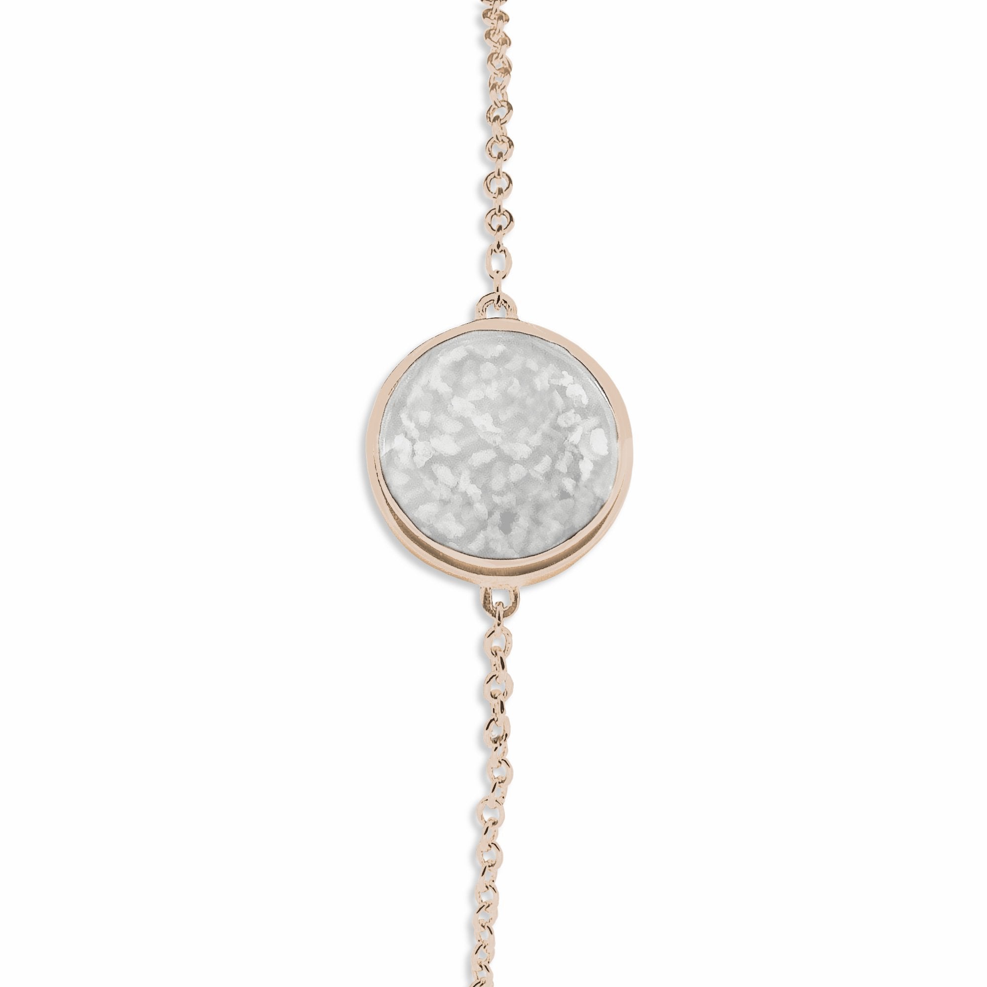 EverWith Ladies Classic Round Memorial Ashes Bracelet 9k Rose Gold White