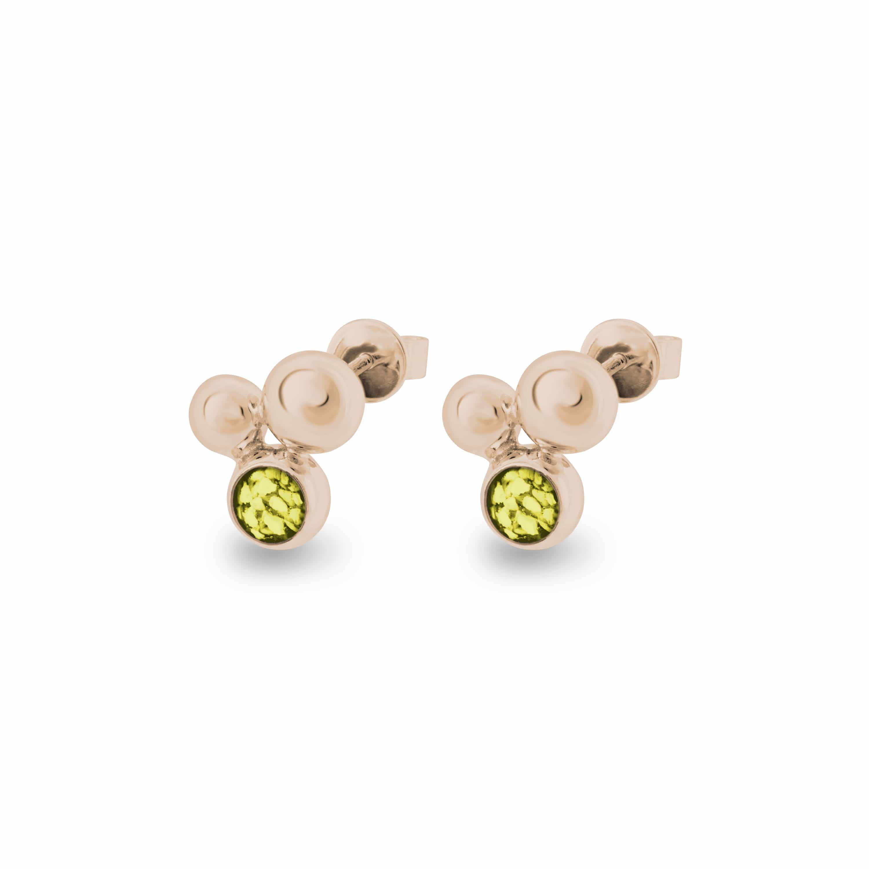 EverWith Ladies Rondure Array Memorial Ashes Earrings 9k Rose Gold Yellow