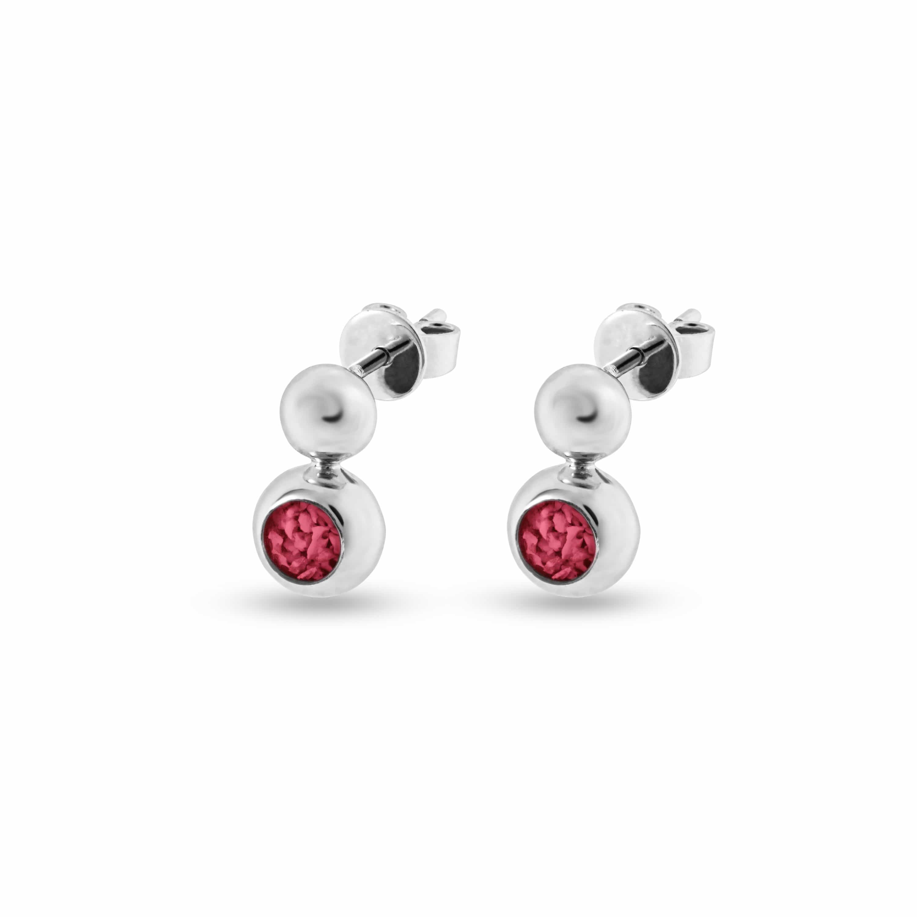EverWith Ladies Rondure Drop Memorial Ashes Earrings Red