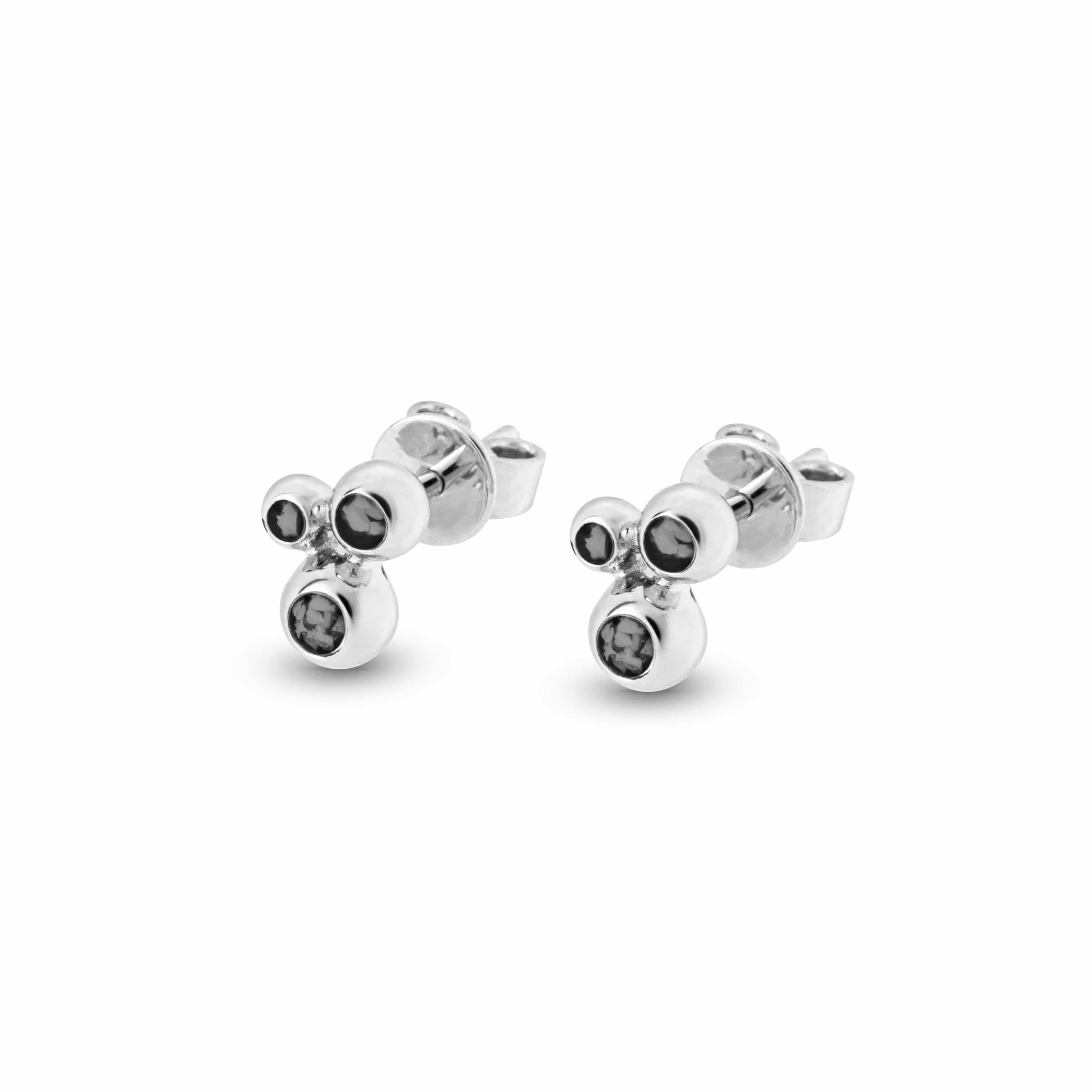 EverWith Ladies Rondure Array Triple Memorial Ashes Earrings Black