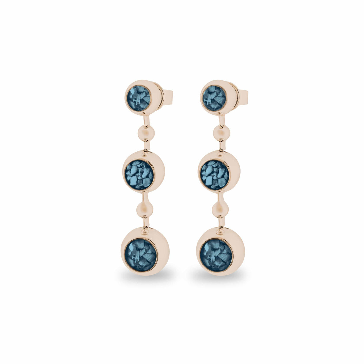 Load image into Gallery viewer, EverWith Ladies Rondure Array Triple Drop Memorial Ashes Earrings