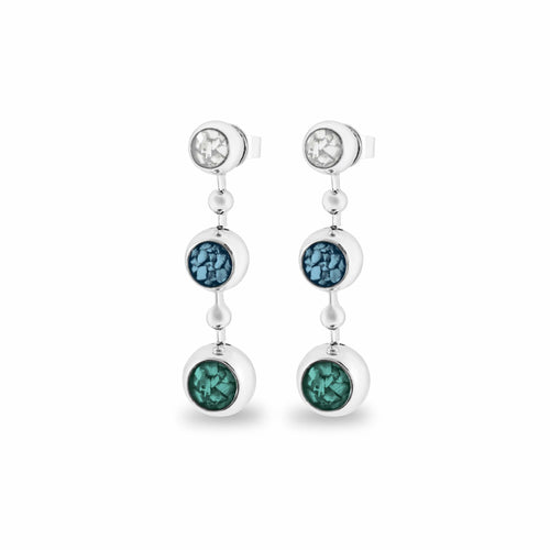 EverWith Ladies Rondure Array Triple Drop Memorial Ashes Earrings