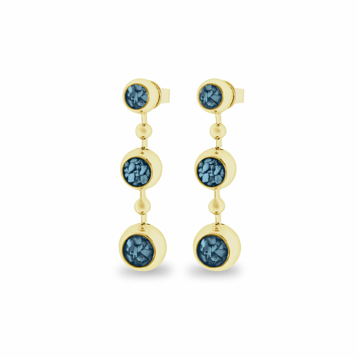 Load image into Gallery viewer, EverWith Ladies Rondure Array Triple Drop Memorial Ashes Earrings
