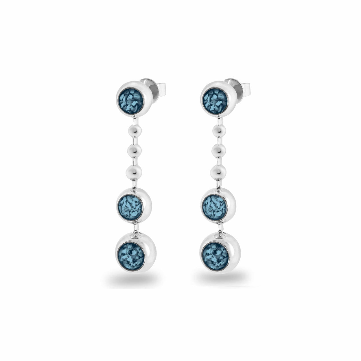 Load image into Gallery viewer, EverWith Ladies Rondure Triple Spaced Drop Memorial Ashes Earrings