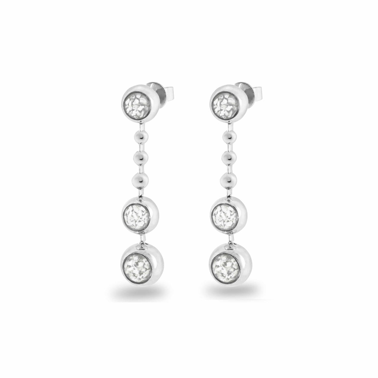 Load image into Gallery viewer, EverWith Ladies Rondure Triple Spaced Drop Memorial Ashes Earrings