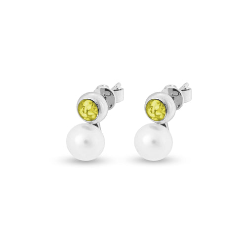 EverWith Ladies Rondure Pearl Memorial Ashes Earrings