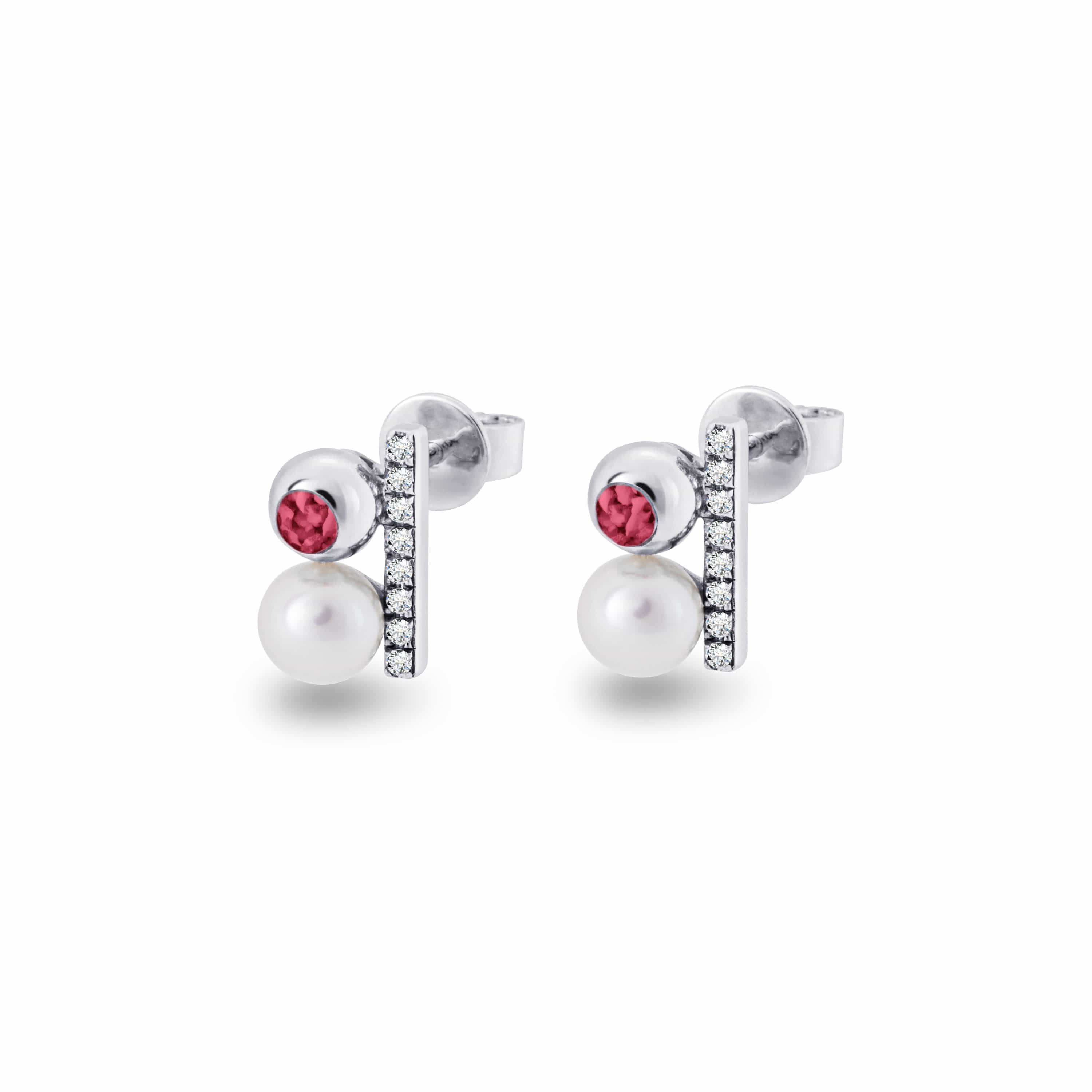 EverWith Ladies Rondure Opulence Memorial Ashes Earrings Red