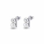 EverWith Ladies Rondure Opulence Memorial Ashes Earrings White