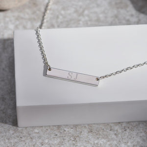 EverWith Engraved Horizontal Bar Standard Engraving Memorial Necklace