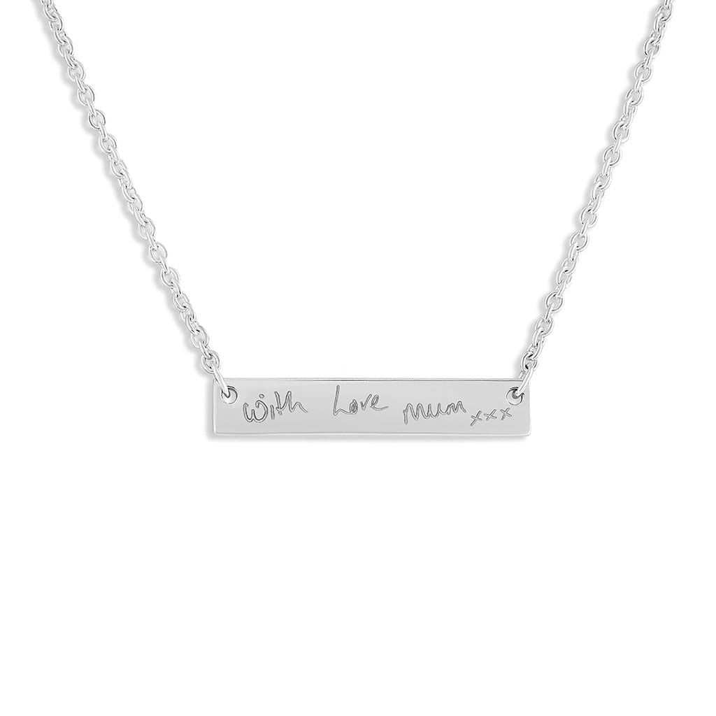 Load image into Gallery viewer, EverWith Engraved Horizontal Bar Handwriting Memorial Necklace