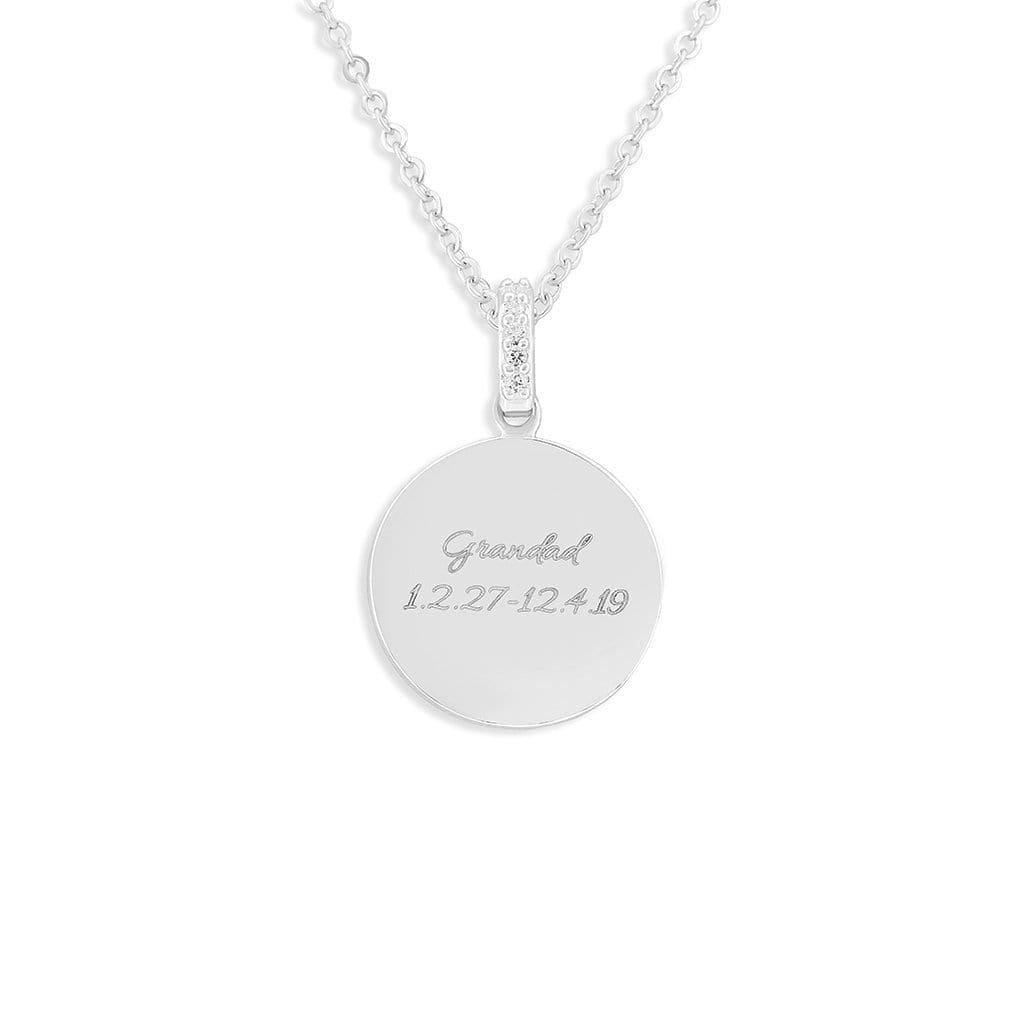 Load image into Gallery viewer, EverWith Engraved Round Memorial Standard Engraving Pendant with Fine Crystals