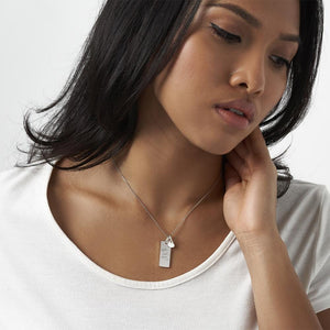 EverWith Engraved Tag with Heart Handwriting Memorial Pendants