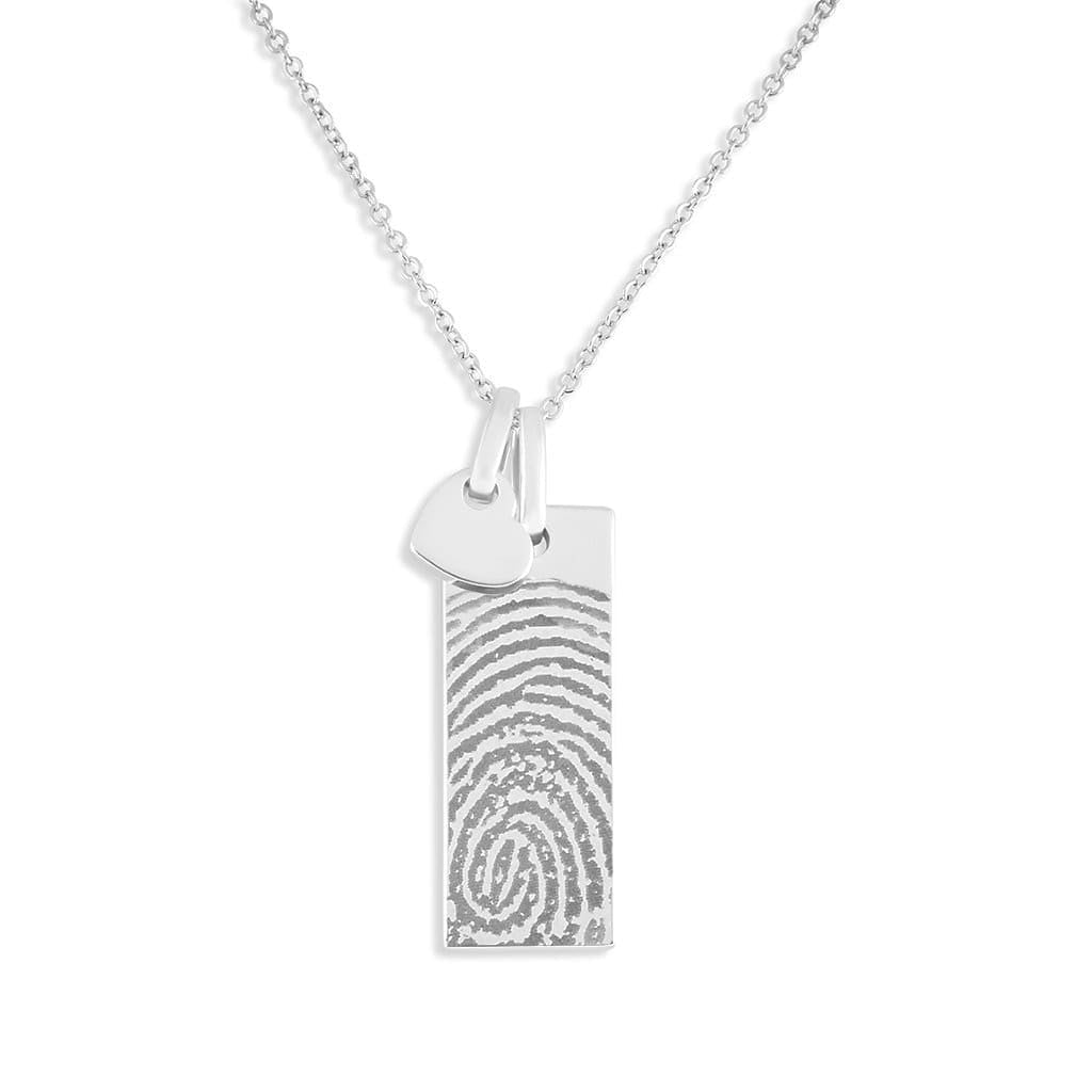 Load image into Gallery viewer, EverWith Engraved Tag with Heart Fingerprint Memorial Pendants
