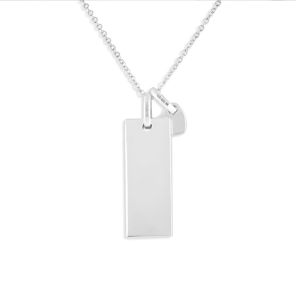 Load image into Gallery viewer, EverWith Engraved Tag with Heart Fingerprint Memorial Pendants