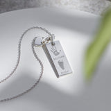 EverWith Engraved Tag with Heart Handprint or Footprint Memorial Pendants