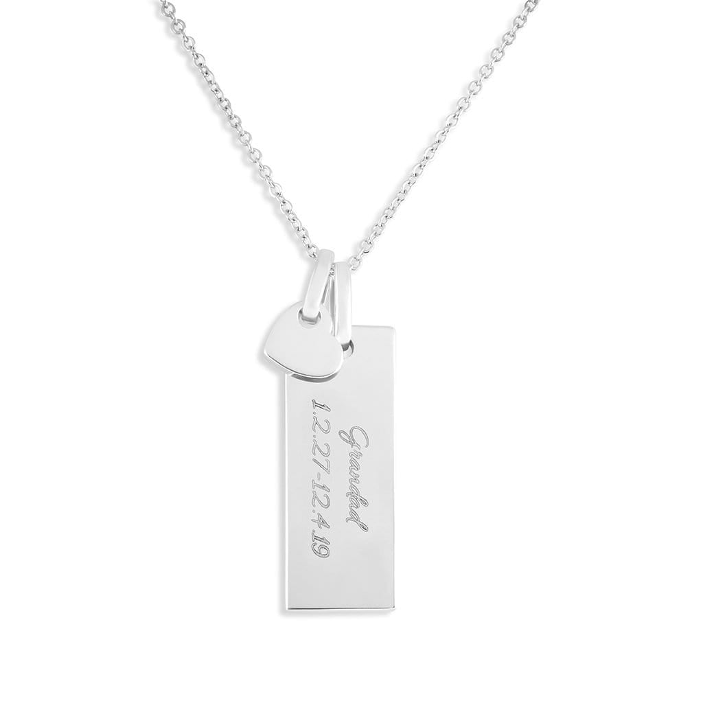 Load image into Gallery viewer, EverWith Engraved Tag with Heart Standard Engraving Memorial Pendants