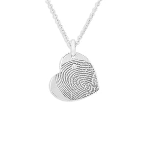EverWith Engraved Heart Fingerprint Memorial Pendant with Fine Crystal