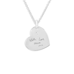 EverWith Engraved Heart Handwriting Memorial Pendant with Fine Crystal