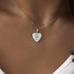 EverWith Engraved Half Heart Pawprint Memorial Pendant