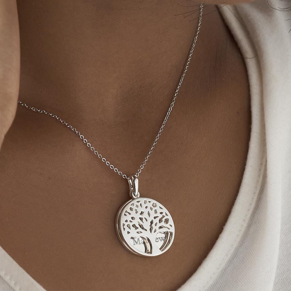 Load image into Gallery viewer, EverWith Engraved Tree of Life Discreet Messaging Handprint or Footprint Memorial Pendant