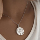 EverWith Engraved Tree of Life Discreet Messaging Memorial Handwriting Pendant