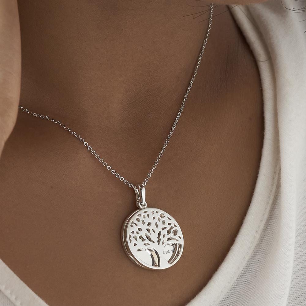 Load image into Gallery viewer, EverWith Engraved Tree of Life Discreet Messaging Memorial Handwriting Pendant
