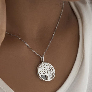 EverWith Engraved Tree of Life Discreet Messaging Memorial Photo Engraving Pendant