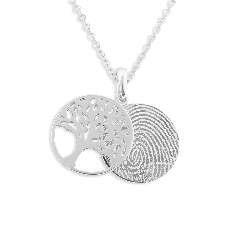 Load image into Gallery viewer, EverWith Engraved Tree of Life Discreet Messaging Memorial Fingerprint Pendant