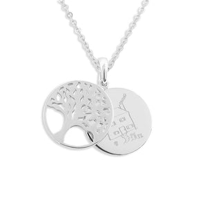 EverWith Engraved Tree of Life Discreet Messaging Drawing Pendant