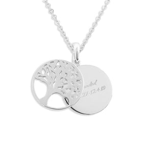 EverWith Engraved Tree of Life Discreet Messaging Memorial Standard Engraving Pendant