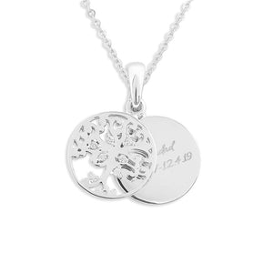 EverWith Engraved Small Tree of Life Standard Engraving Memorial Pendant with Fine Crystal