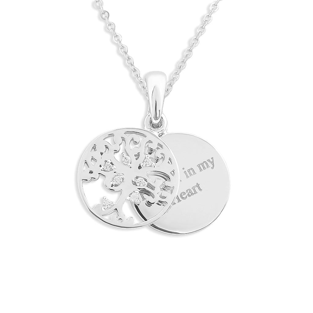Load image into Gallery viewer, EverWith Engraved Small Tree of Life Standard Engraving Memorial Pendant with Fine Crystal