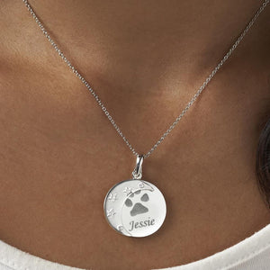 EverWith Engraved Moons Pawprint Memorial Pendants with Fine Crystal
