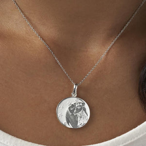 EverWith Engraved Moons Photo Engraving Memorial Pendants with Fine Crystal