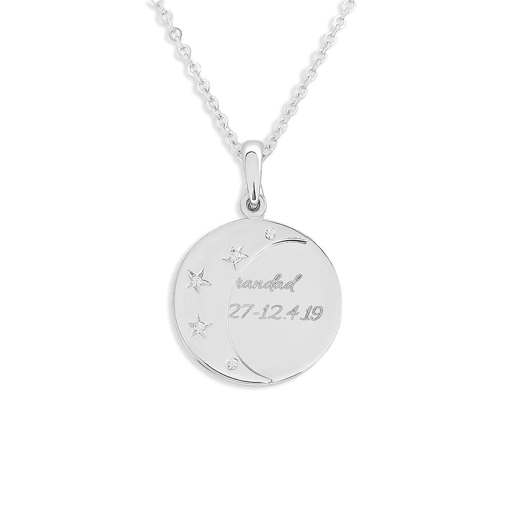 Load image into Gallery viewer, EverWith Engraved Moons Standard Engraving Memorial Pendants with Fine Crystal